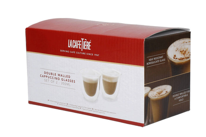 Set de 2 verres à cappuccino La Cafetière Jack en verre borosilicate double paroi 200ml