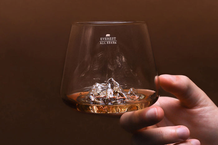 Set de 2 verres à spiritueux Alaskan Maker Topographic Everest & Mont Blanc en verre cristallin