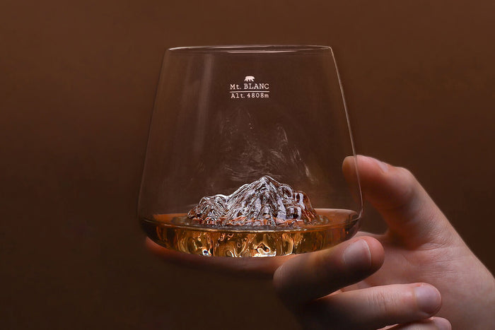 Set de 2 verres à spiritueux Alaskan Maker Topographic Everest & Mont Blanc en verre cristallin
