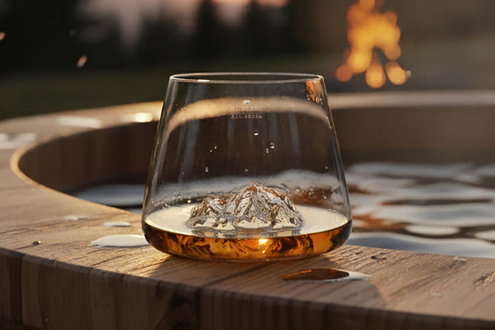 Set de 2 verres à spiritueux Alaskan Maker Topographic Everest & Mont Blanc en verre cristallin