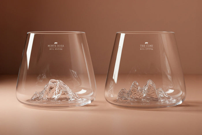 Set de 2 verres à spiritueux Alaskan Maker Topographic Tre Cime & Mont Rosa en verre cristallin