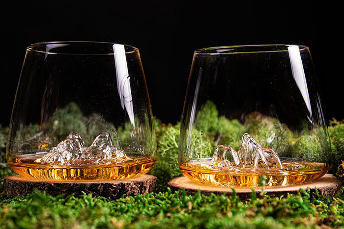 Set de 2 verres à spiritueux Alaskan Maker Topographic Tre Cime & Mont Rosa en verre cristallin