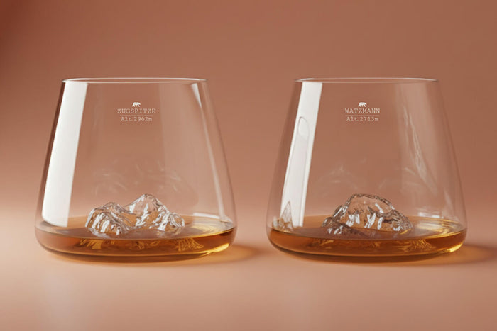 Set de 2 verres à spiritueux Alaskan Maker Topographic Zugspitze & Watzmann en verre cristallin