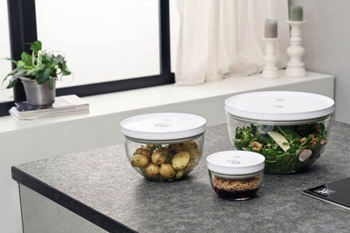 Set de 3 bols sous vide Zwilling Fresh & Save en verre borosilicate avec couvercle
