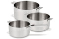 Set de 3 casseroles Beka Evolution tri-ply 16, 18 et 20cm - Poignée amovible incluse