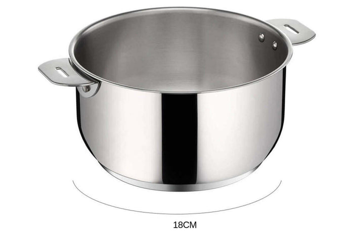Set de 3 casseroles Lagostina Salvaspazio en inox 16, 18 et 20cm + poignée amovible + détergent