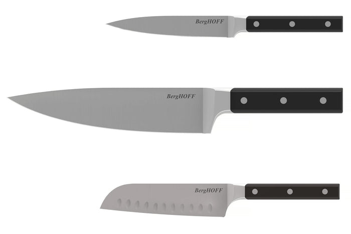 Set de 3 couteaux Berghoff Dina Gene en acier inoxydable noir