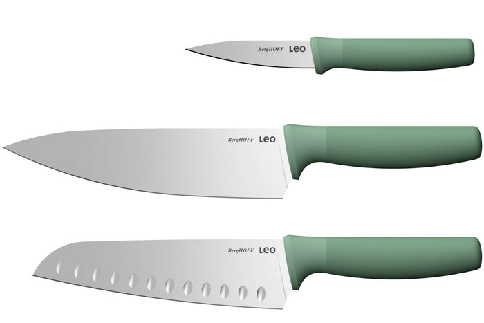 Set de 3 couteaux Berghoff Leo Forest en acier inox et polypropylène vert