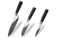 Set de 3 couteaux Kutoyama Black Pakka office + petit santoku + chef