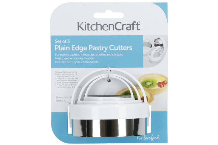 Set de 3 emporte-pièces ronds KitchenCraft en inox avec poignées