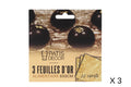 Set de 3 feuilles d'or alimentaire Patisdécor 8x8cm