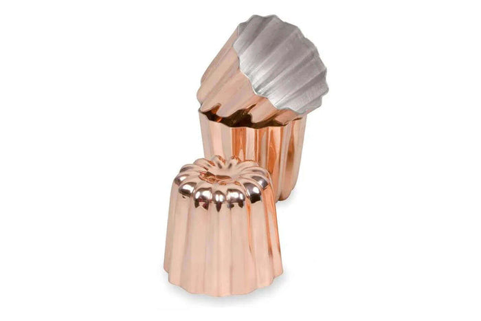 Set de 3 moules à cannelés bordelais en cuivre 5,5 cm