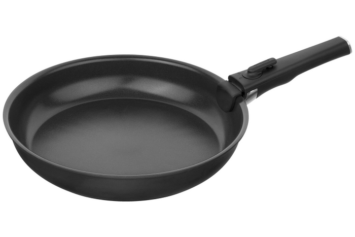 Set de 3 poêles Zwilling Unlock Ceraforme® Titanium en aluminium 20, 24 et 28 cm + 1 poignée amovible