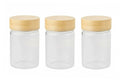 Set de 3 pots en verre Pebbly avec couvercle à vis en bambou - 75ml