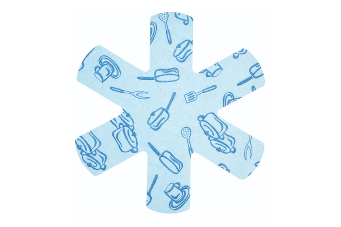 Set de 3 protections KitchenCraft pour poêles antiadhérentes en polyester bleu