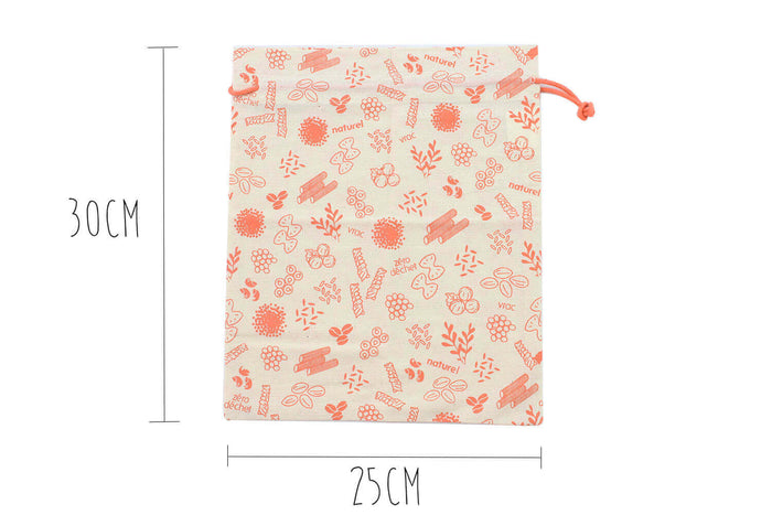 Set de 3 sacs zéro déchet Pebbly en coton biologique pour légumes, pain, vrac