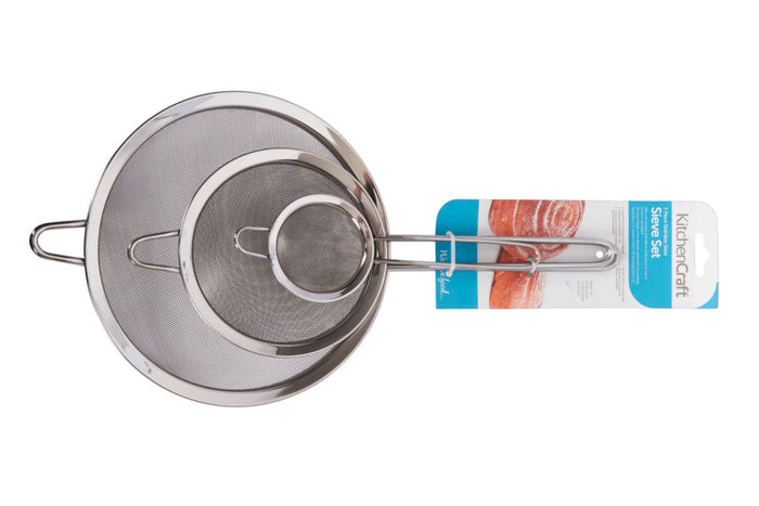 Set de 3 tamis ronds KitchenCraft à mailles fines en acier inoxydable