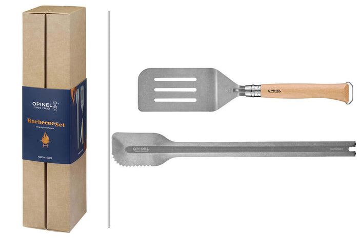 Set de 3 ustensiles à barbecue Opinel spatule à viande + couteau + pince