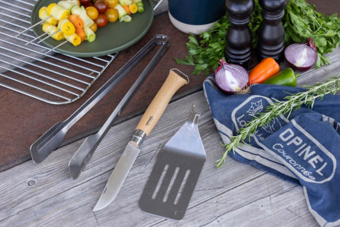 Set de 3 ustensiles à barbecue Opinel spatule à viande + couteau + pince