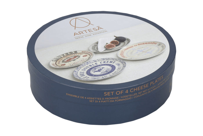 Set de 4 assiettes à fromage Artesà Creative Tops Gourmet en porcelaine motifs vintages