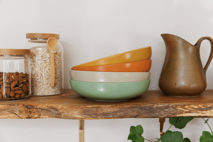 Set de 4 bols à pâtes KitchenCraft Idilica en grès multicolore 21cm