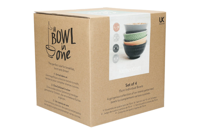 Set de 4 bols KitchenCraft en céramique Designed For Life diamètre 15cm