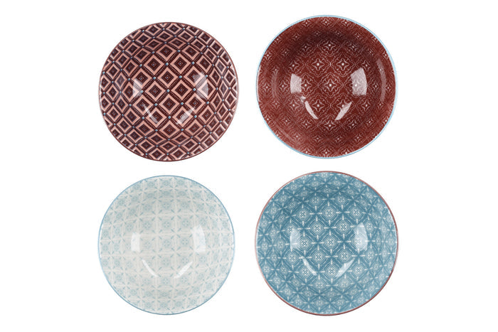 Set de 4 bols KitchenCraft en céramique Vibrance design diamètre 15cm