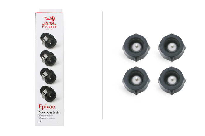 Set de 4 bouchons à vin Peugeot Epivac pour pompe à vide 3,5cm