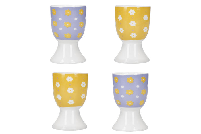 Set de 4 coquetiers KitchenCraft Soleada en porcelaine motifs floraux