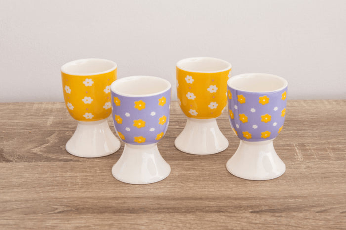 Set de 4 coquetiers KitchenCraft Soleada en porcelaine motifs floraux
