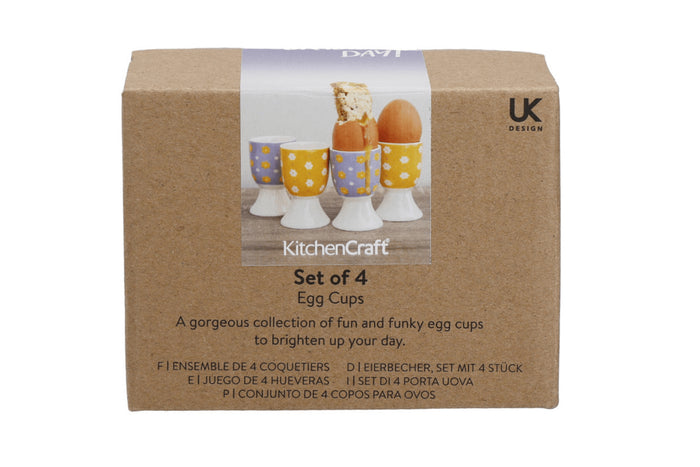 Set de 4 coquetiers KitchenCraft Soleada en porcelaine motifs floraux