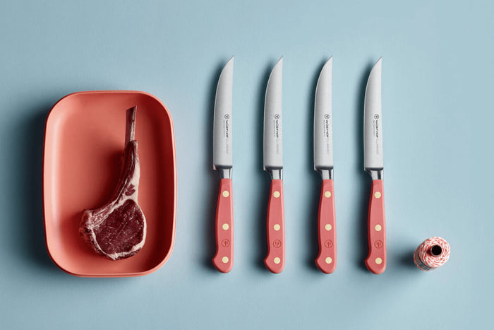 Set de 4 couteaux à steak Wusthof Classic Colour Coral Peach forgés lame 12cm