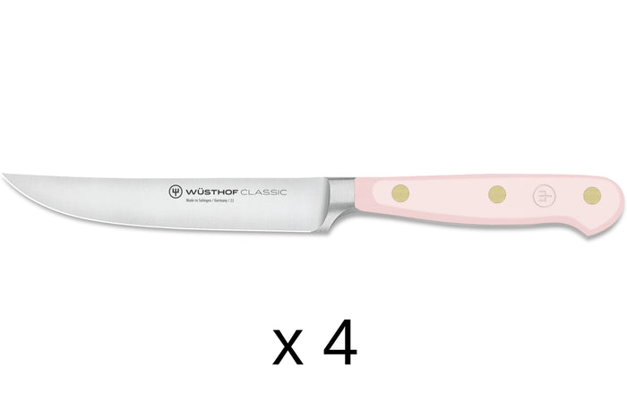Set de 4 couteaux à steak Wusthof Classic Colour Pink Himalayan Salt forgés lame 12cm