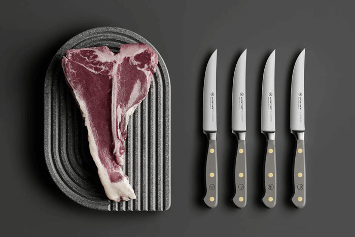 Set de 4 couteaux à steak Wusthof Classic Colour Velvet Oyster forgés lame 12cm