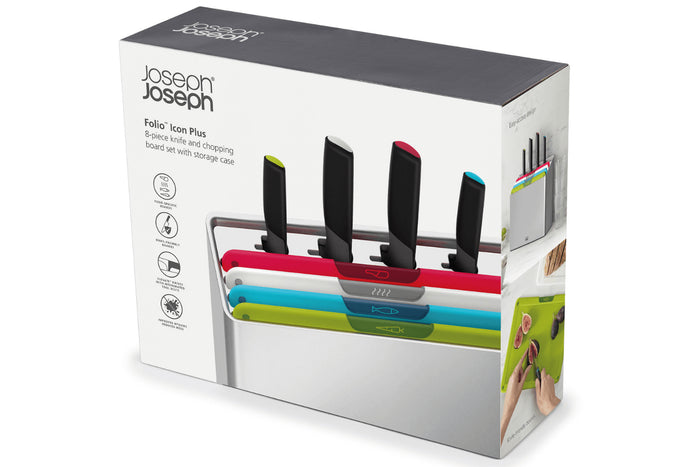 Set de 4 couteaux et 4 planches à découper Joseph Joseph Folio Icon Plus