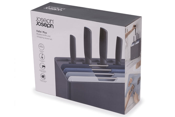 Set de 4 couteaux et 4 planches à découper Joseph Joseph Folio Plus