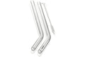 Set de 4 pailles courbées Gefu Future en verre transparent 23cm + brosse