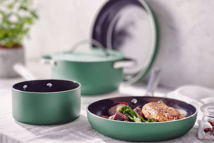 Set de 4 pièces cuisson Beka Mobi revêtement céramique 16, 20, 24 et 28cm - Coloris vert