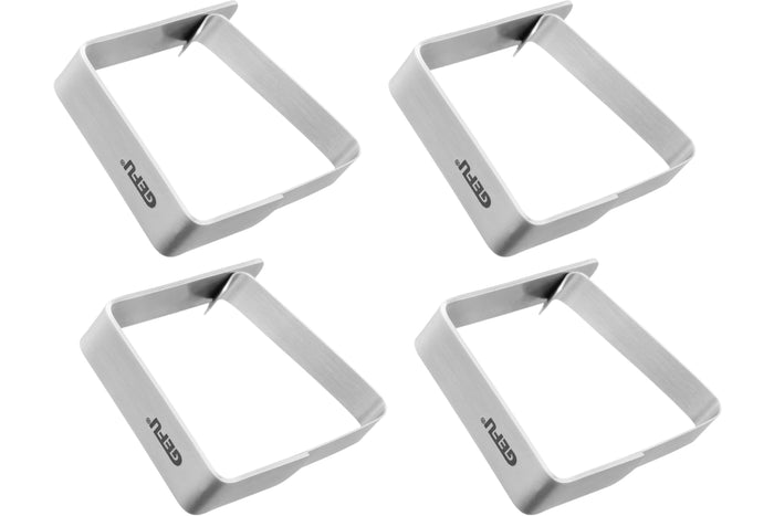 Set de 4 pinces à nappe Gefu tout en acier inoxydable