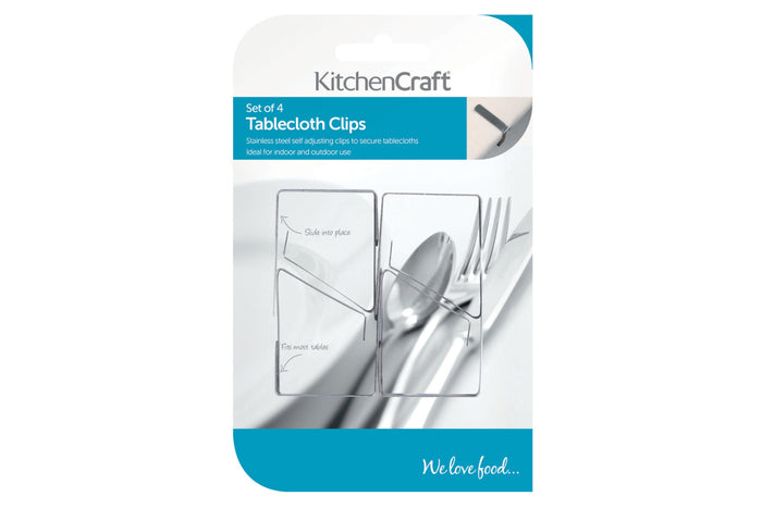 Set de 4 pinces à nappe KitchenCraft en acier inox 18/0