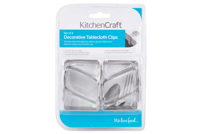 Set de 4 pinces à nappe KitchenCraft Sunshine en acier inox