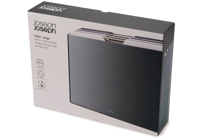 Set de 4 planches à découper Joseph Joseph Folio Grand graphite + étui