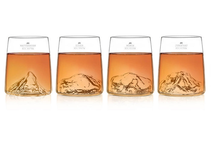 Set de 4 shooters Alaskan Maker Topographic en verre cristallin Swiss Edition