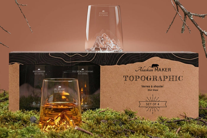 Set de 4 shooters Alaskan Maker Topographic en verre cristallin