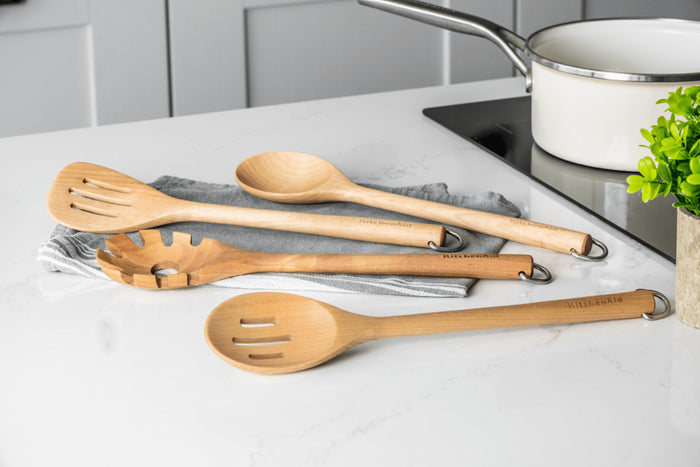 Set de 4 ustensiles de cuisine Kitchen Aid en bois de bouleau
