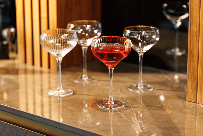 Set de 4 verres à coupe Mikasa Sorrento en cristal pur avec bord doré 350ml
