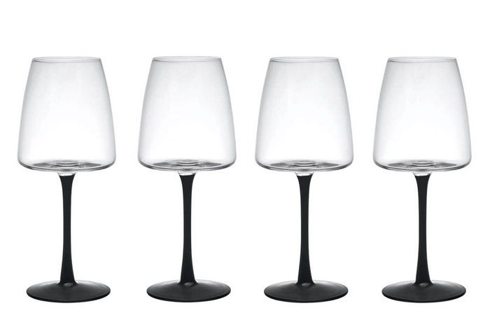 Set de 4 verres à vin blanc Mikasa Palermo en cristal transparent et noir 400ml
