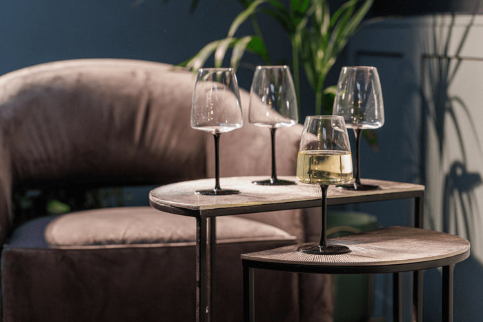 Set de 4 verres à vin blanc Mikasa Palermo en cristal transparent et noir 400ml