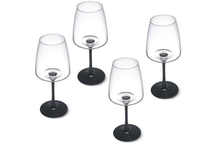 Set de 4 verres à vin blanc Mikasa Palermo en cristal transparent et noir 400ml