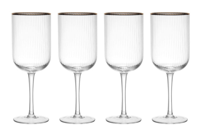 Set de 4 verres à vin blanc Mikasa Sorrento en cristal motif nervuré 400ml